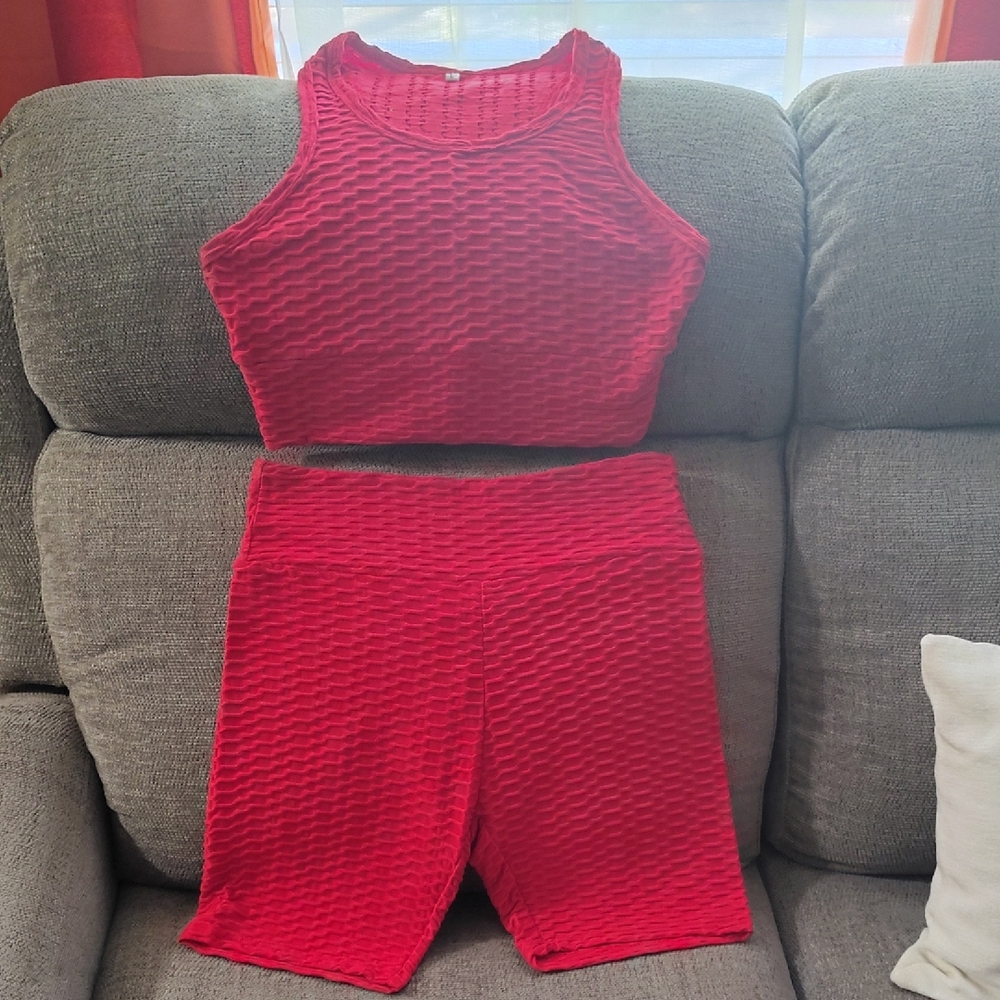 Women's Red Athletic Shorts Set PRICE IS FIRM
